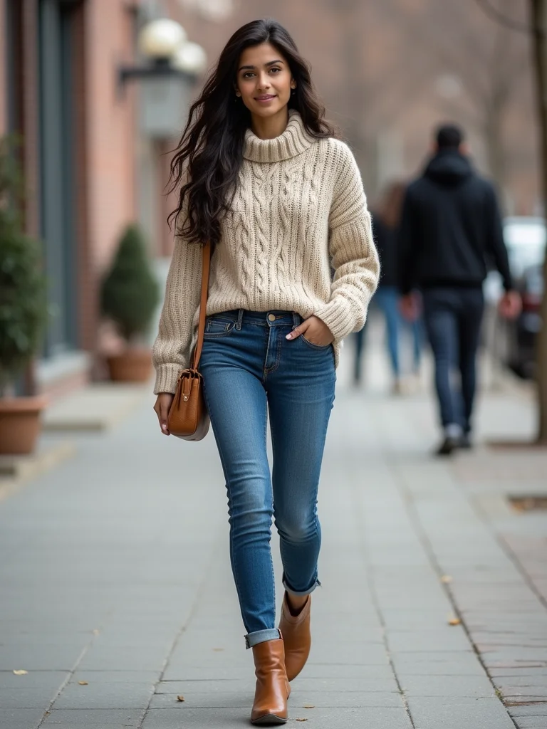 chunky sweater with high waist