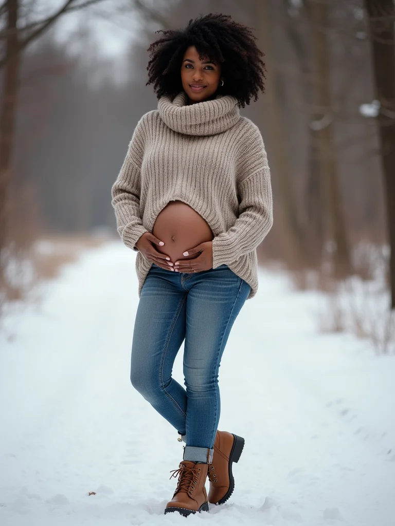 supportive layered maternity winterwear