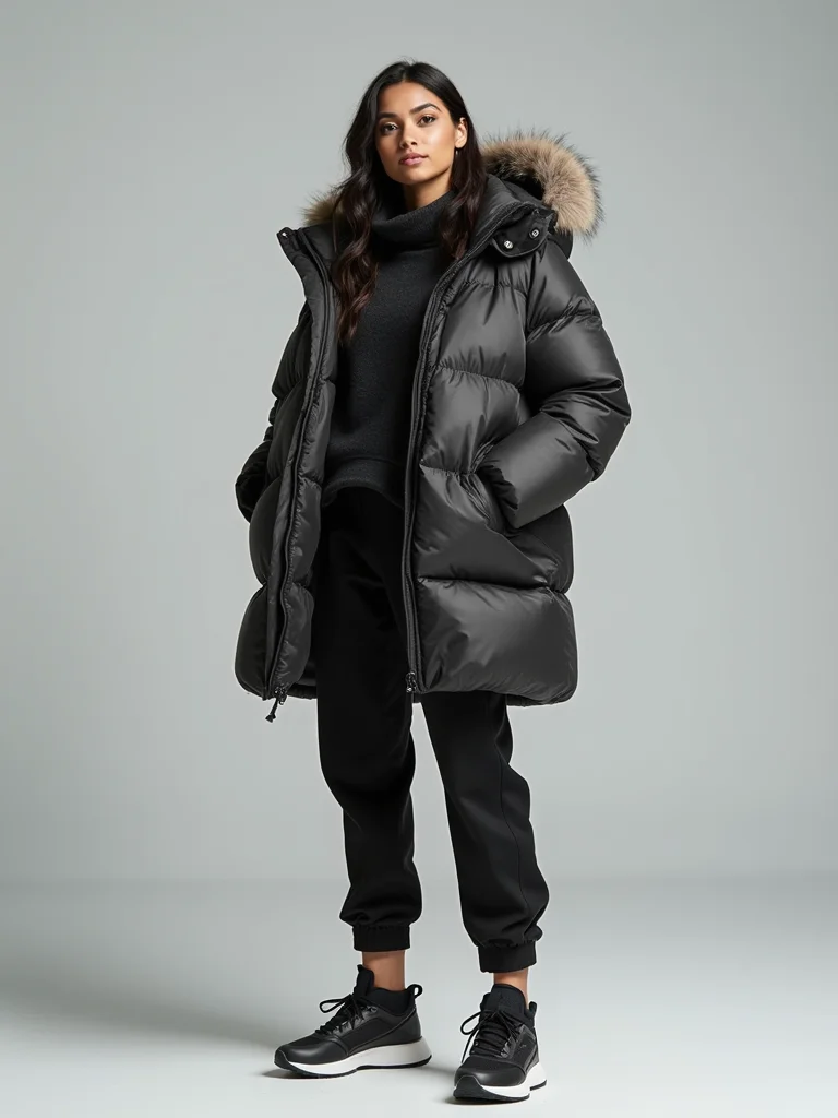roomy puffer tailored joggers