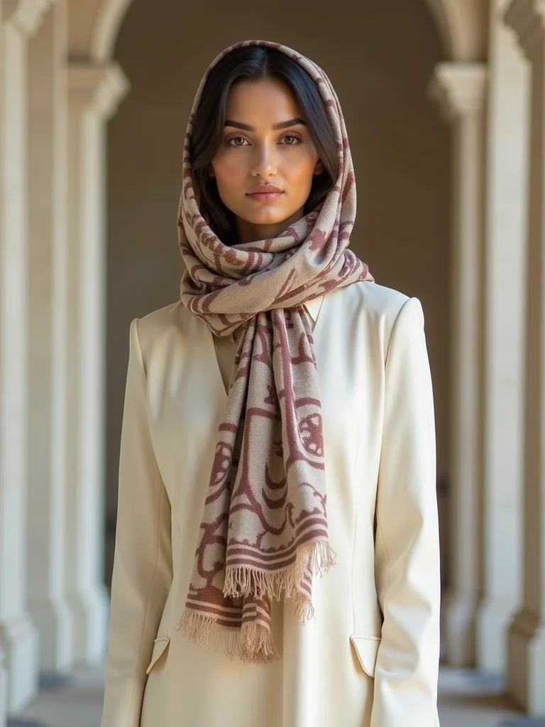 bold patterned scarf focal point