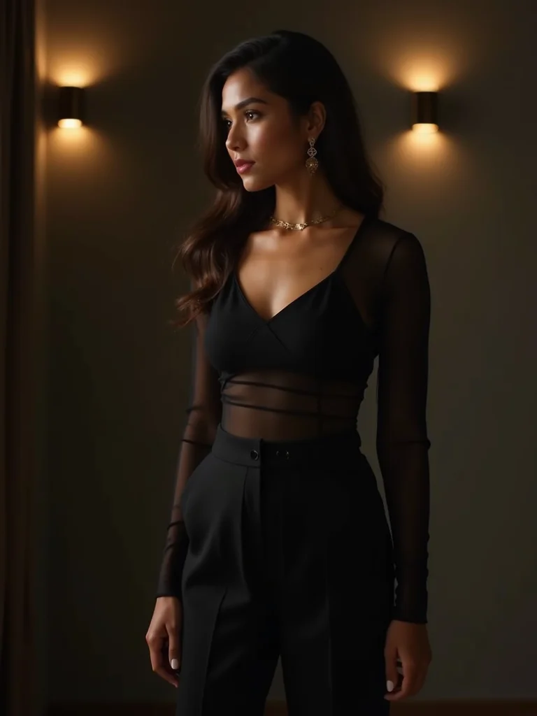 sheer mesh over bralette