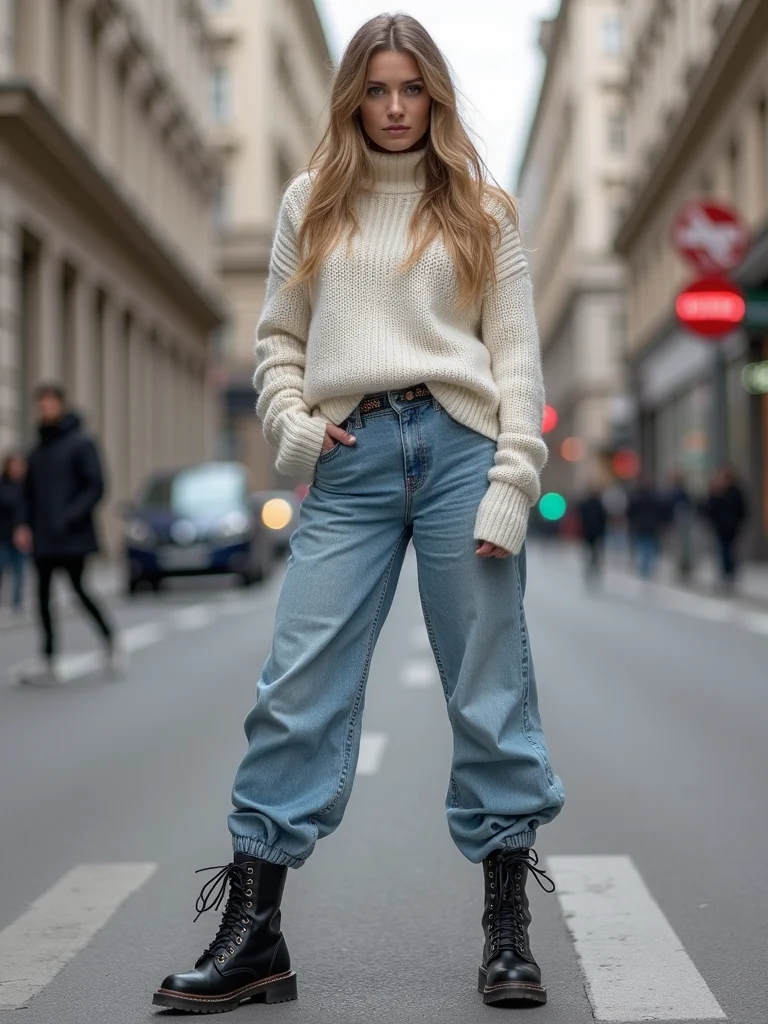 boots define baggy jeans