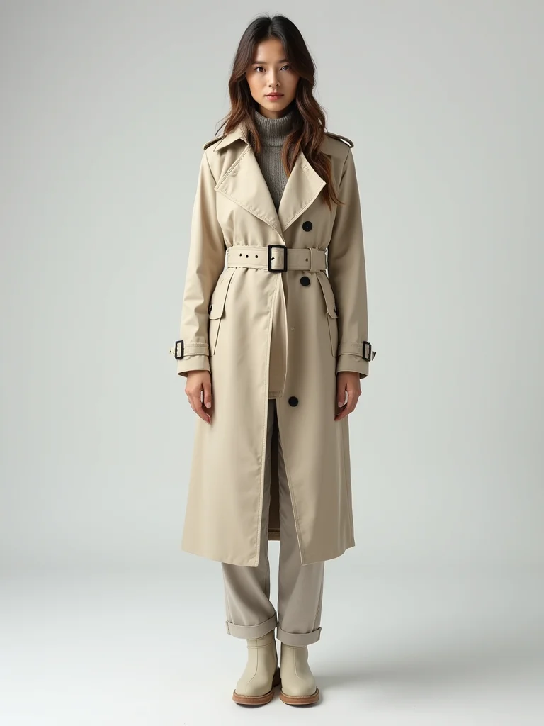 belted waterproof insulated trench