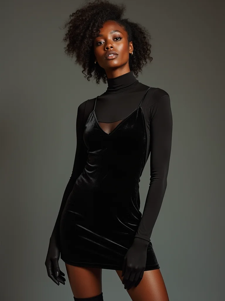 velvet slip over turtleneck