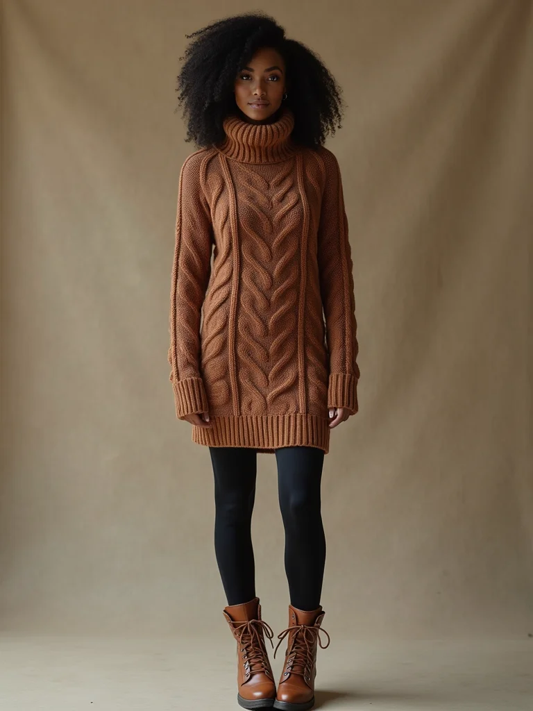 cozy cable knit dress ensemble