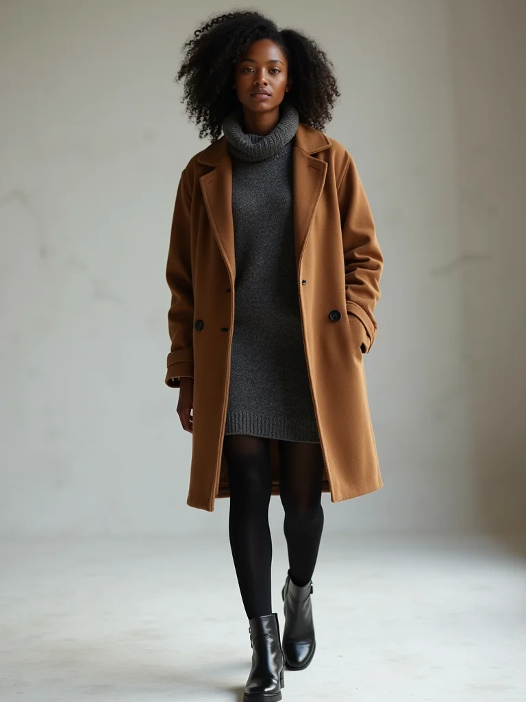 layered dress tights boots