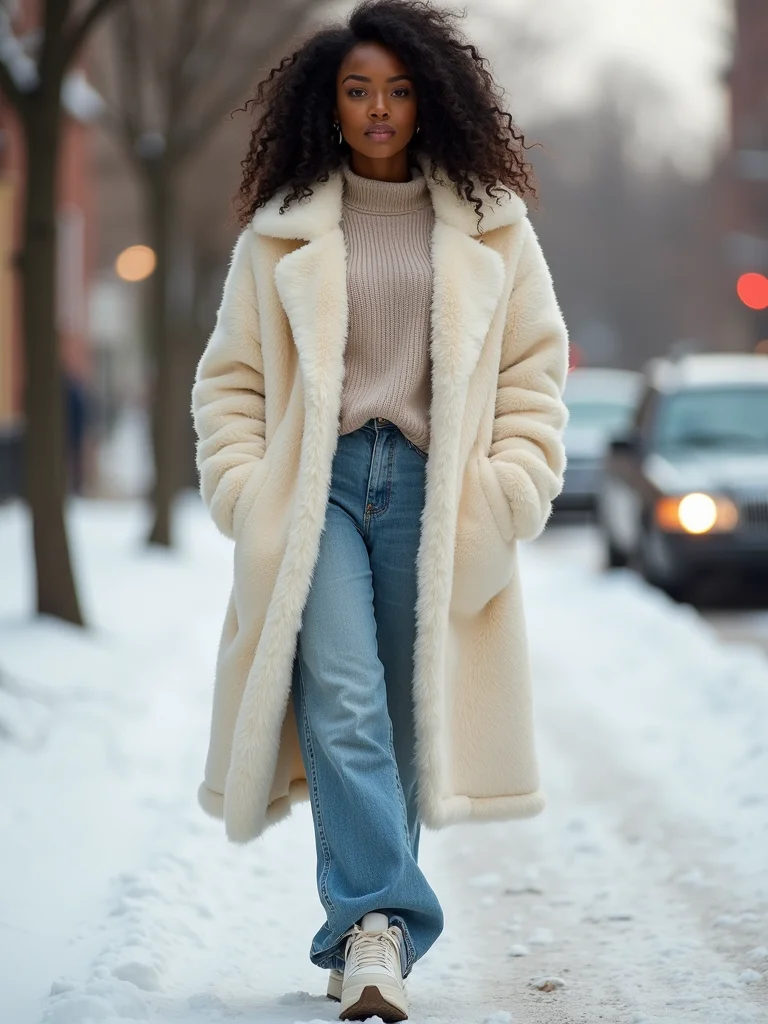 plush faux fur with platforms