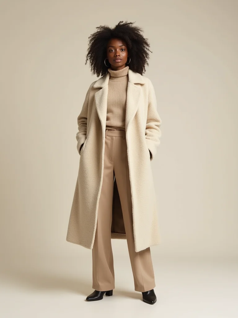 layered textured neutral winterwear