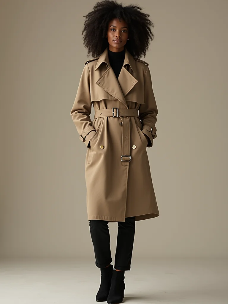 belted trench with booties