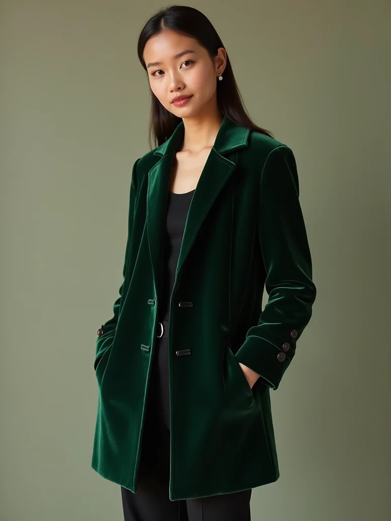 plush velvet jacket ensemble