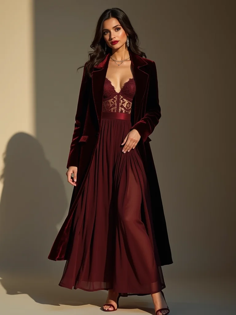 velvet blazer over lace camisole