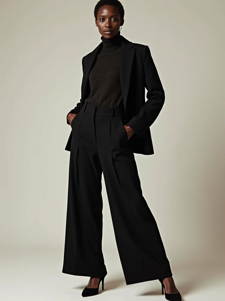cozy tailored wide leg trousers