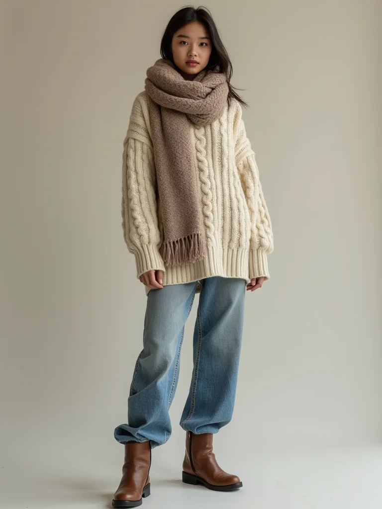 chunky cable knit ensemble