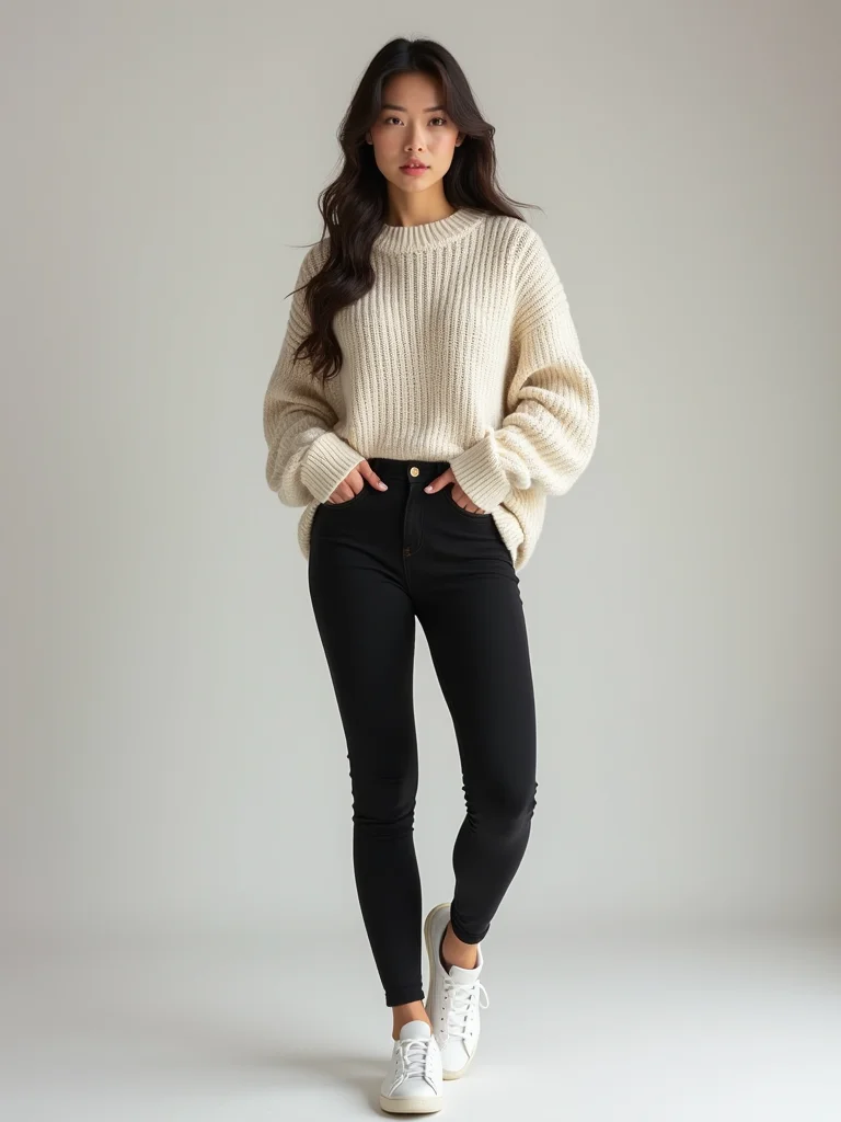 slouchy knit sleek leggings