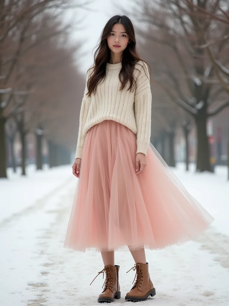 layered cozy playful skirt looks
