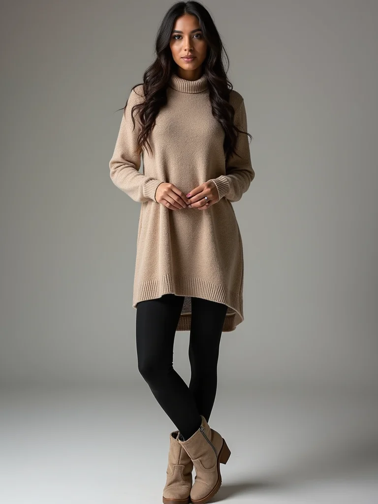 mid thigh tunic cozy booties