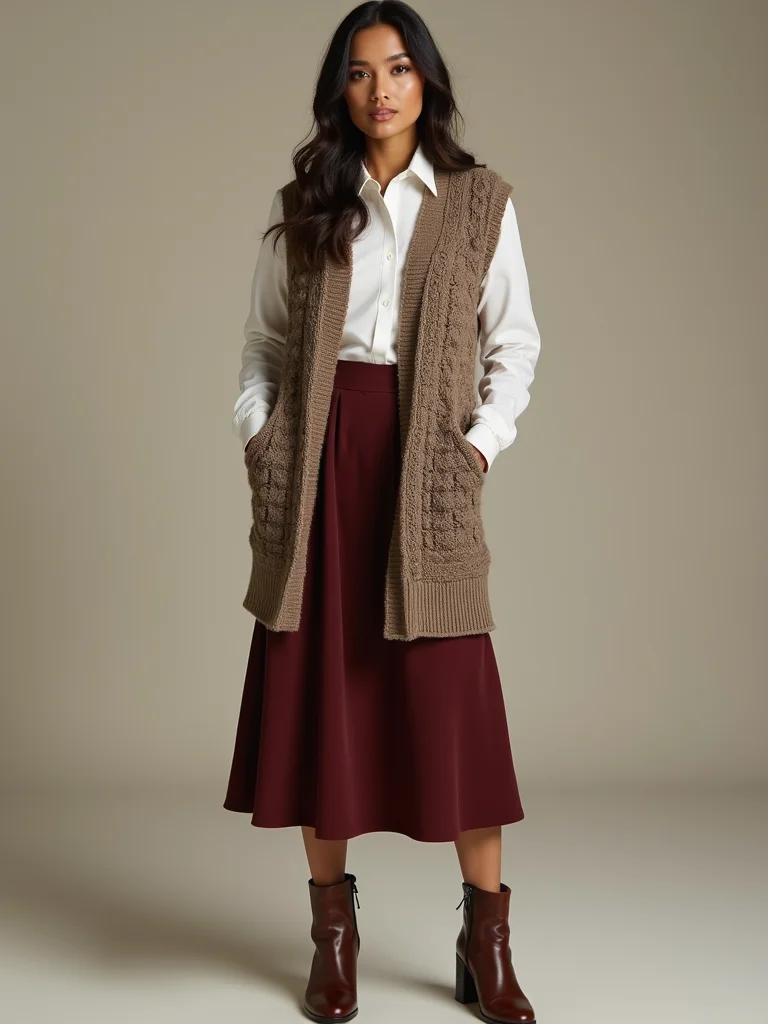 sweater vest layered button down