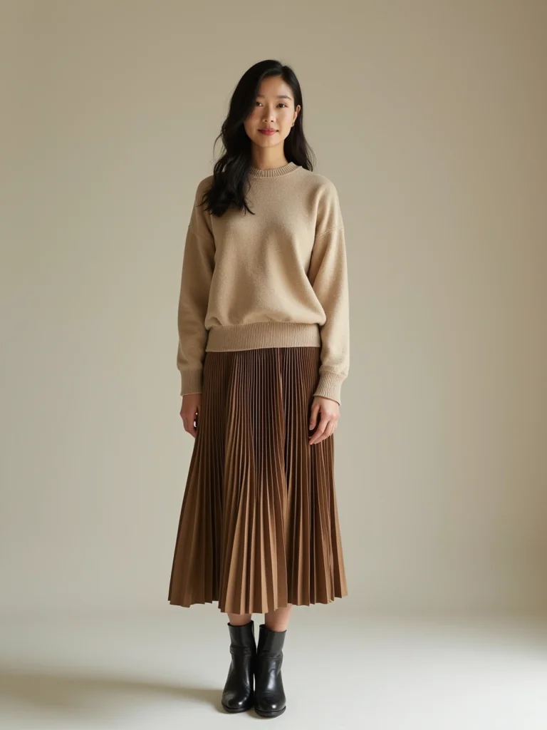cashmere sweater with pleats