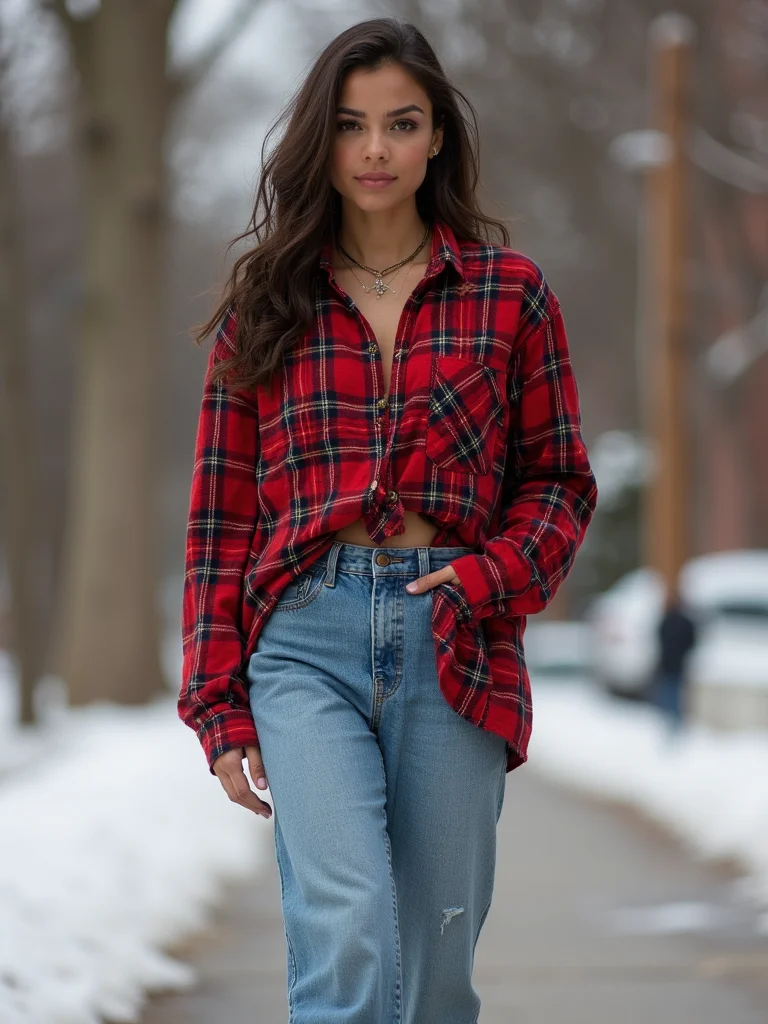relaxed flannel with jeans