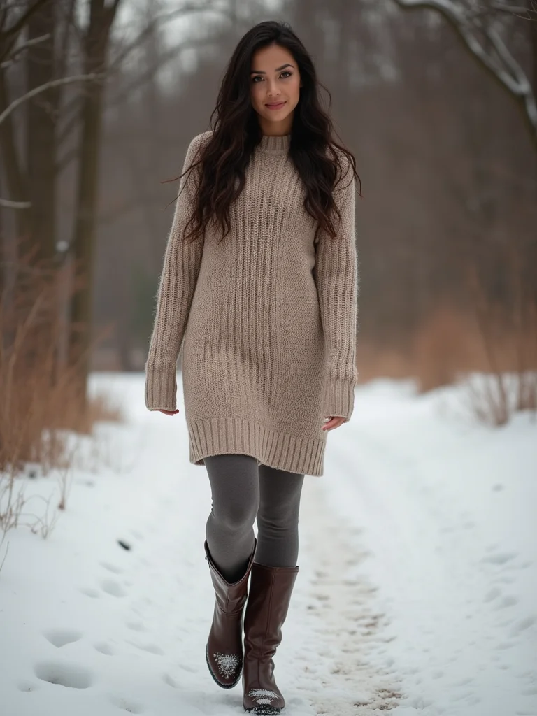 knit dress tights boots