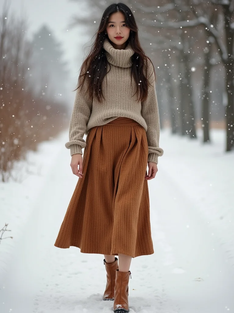 knit midi with boots