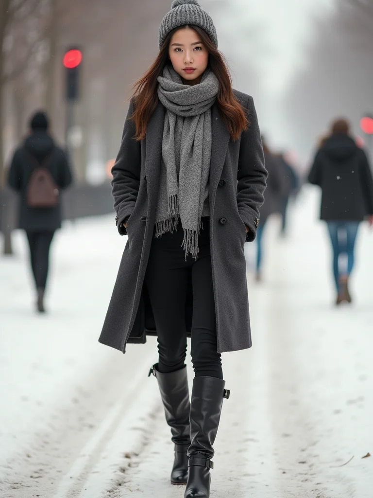 neutral layers bold scarf