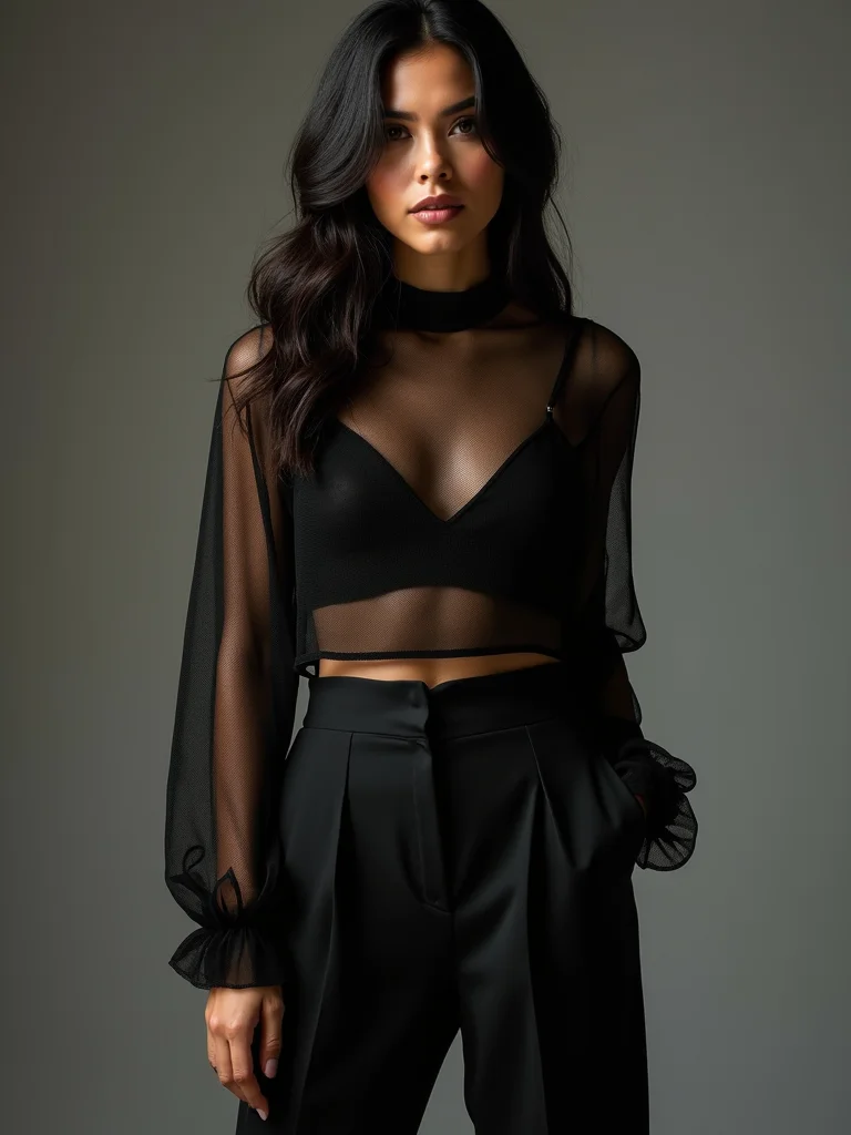 sheer bralette tailored highwaist ensemble