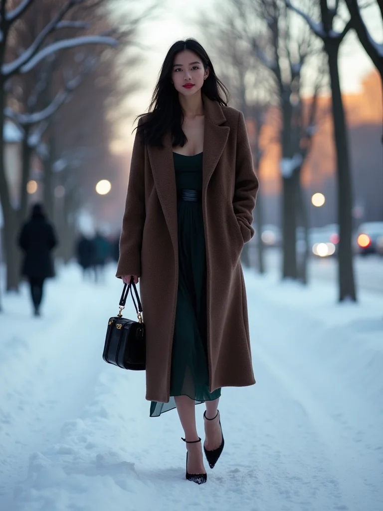 tailored outerwear to glam transition