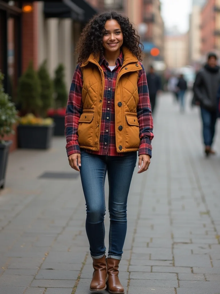 quilted vest over flannel