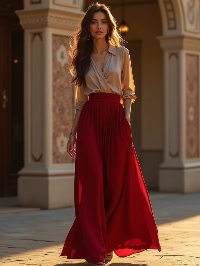 elegant long skirt evening styling