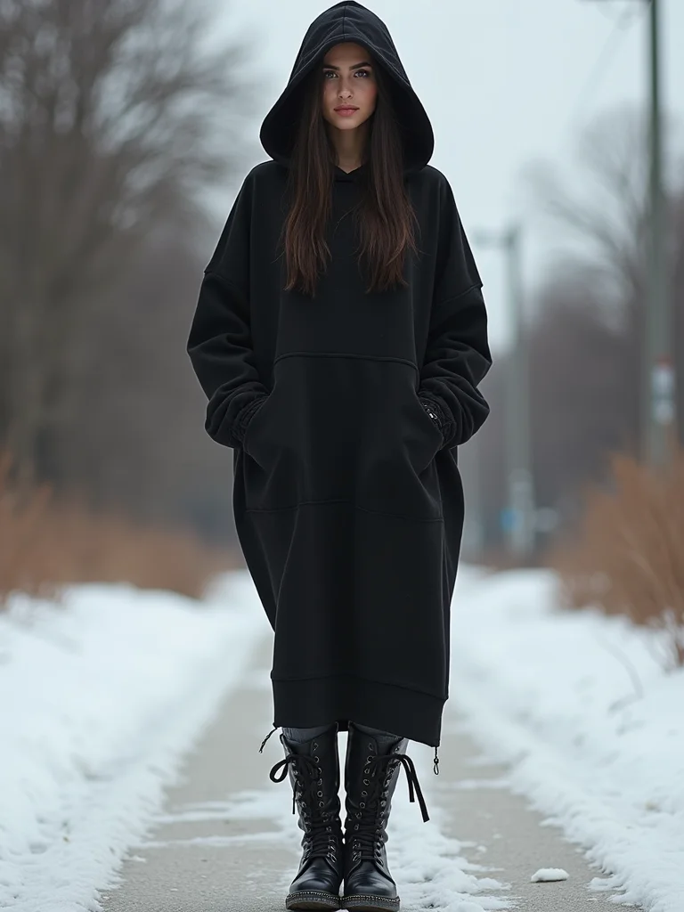oversized hoodie dress ensemble