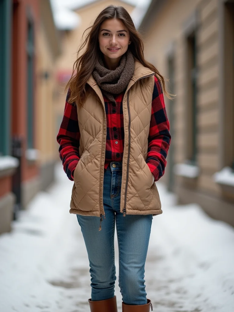 quilted vest with flannel
