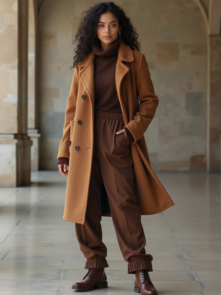 chocolate brown jogger ensemble