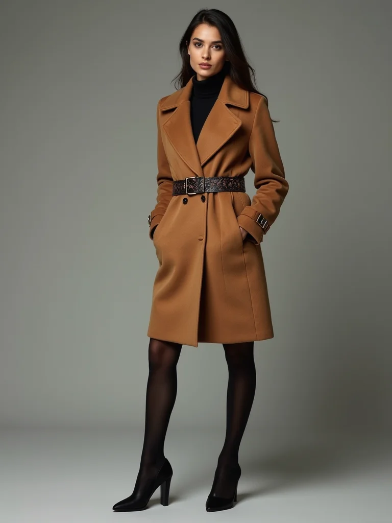 polished tailored coatdress ensemble