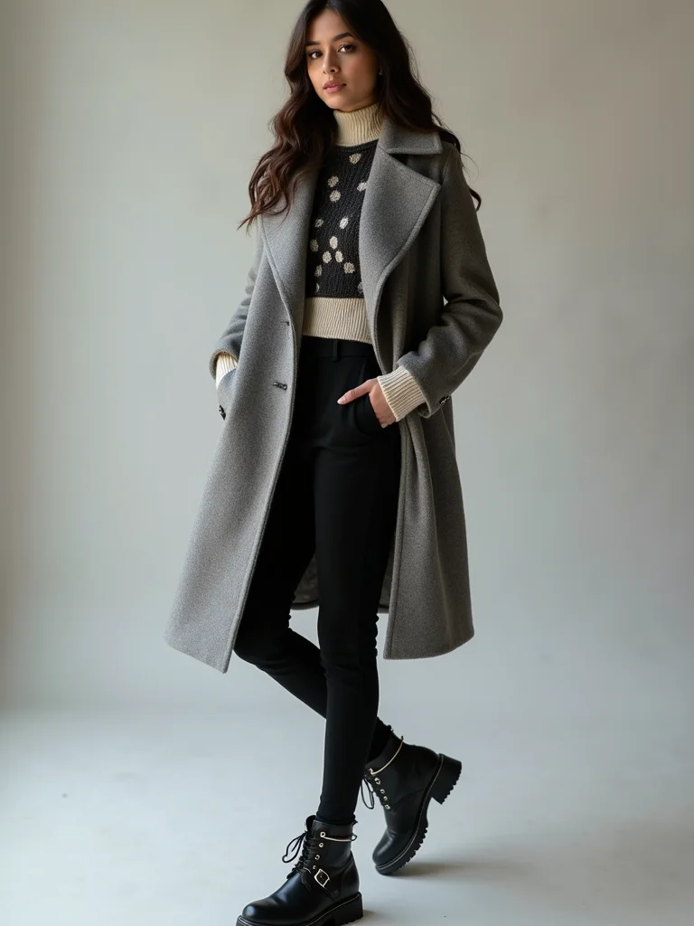 monochrome knit set styling