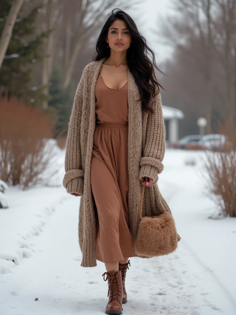 chunky knits over slips