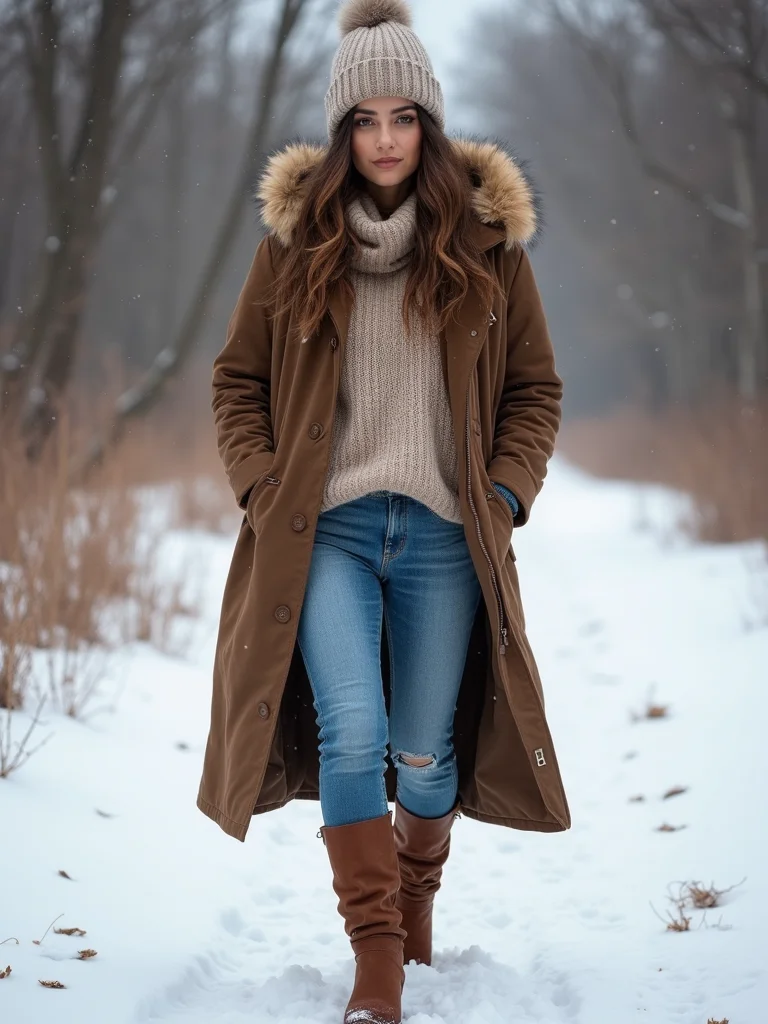 cozy streamlined winter weekend outfit