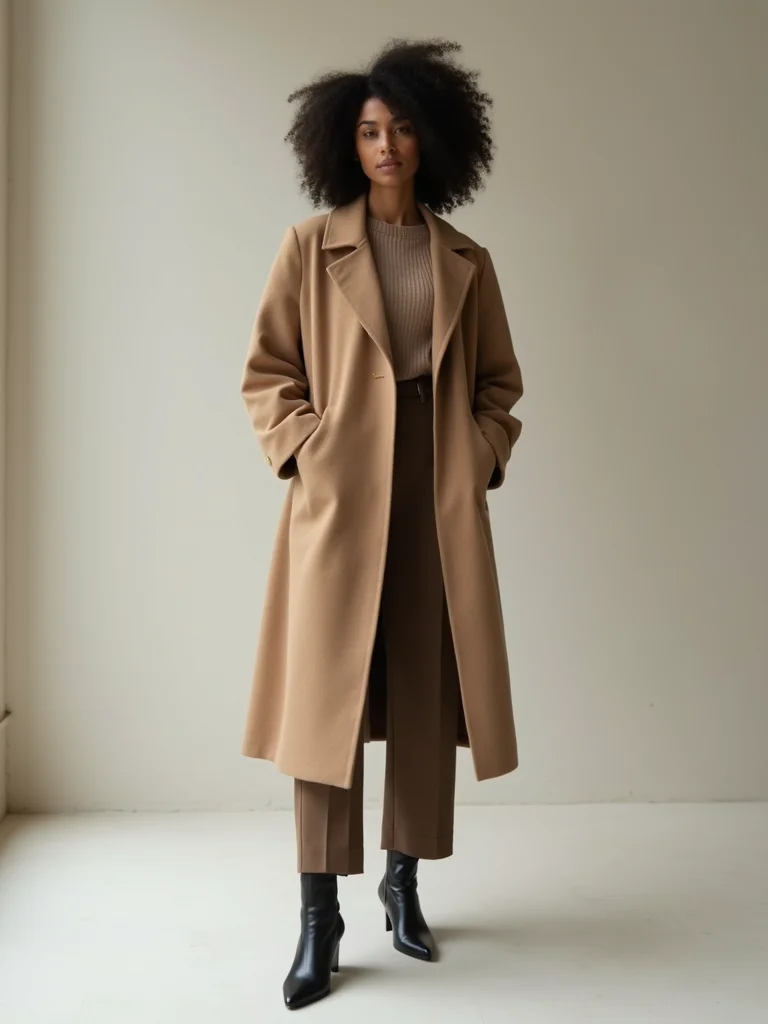 tailored luxe neutral winterwear