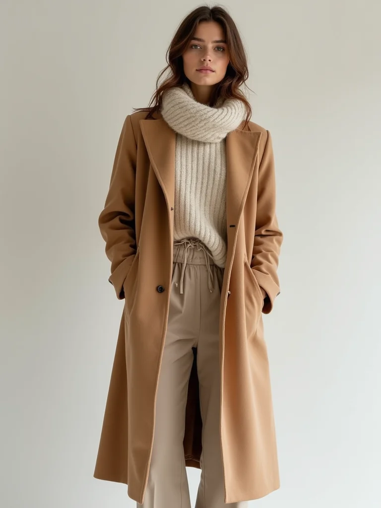 streamlined layered wrap coat