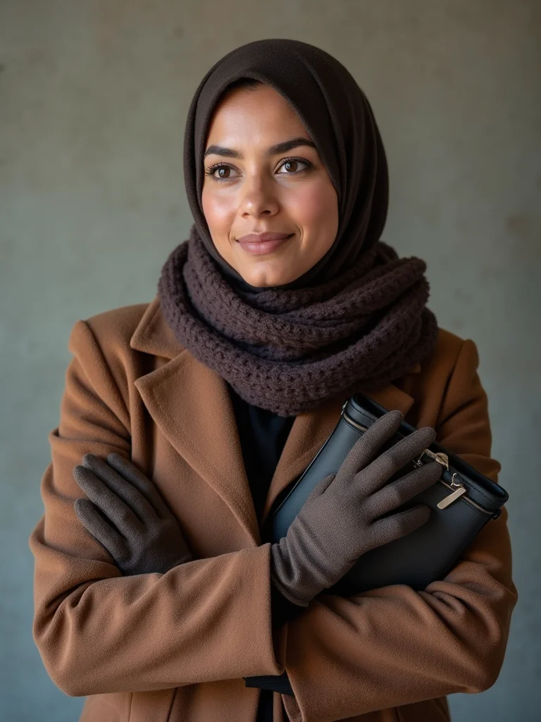 warm layered hijabi winter accessories