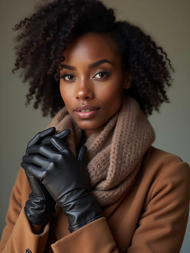 cashmere scarf leather gloves