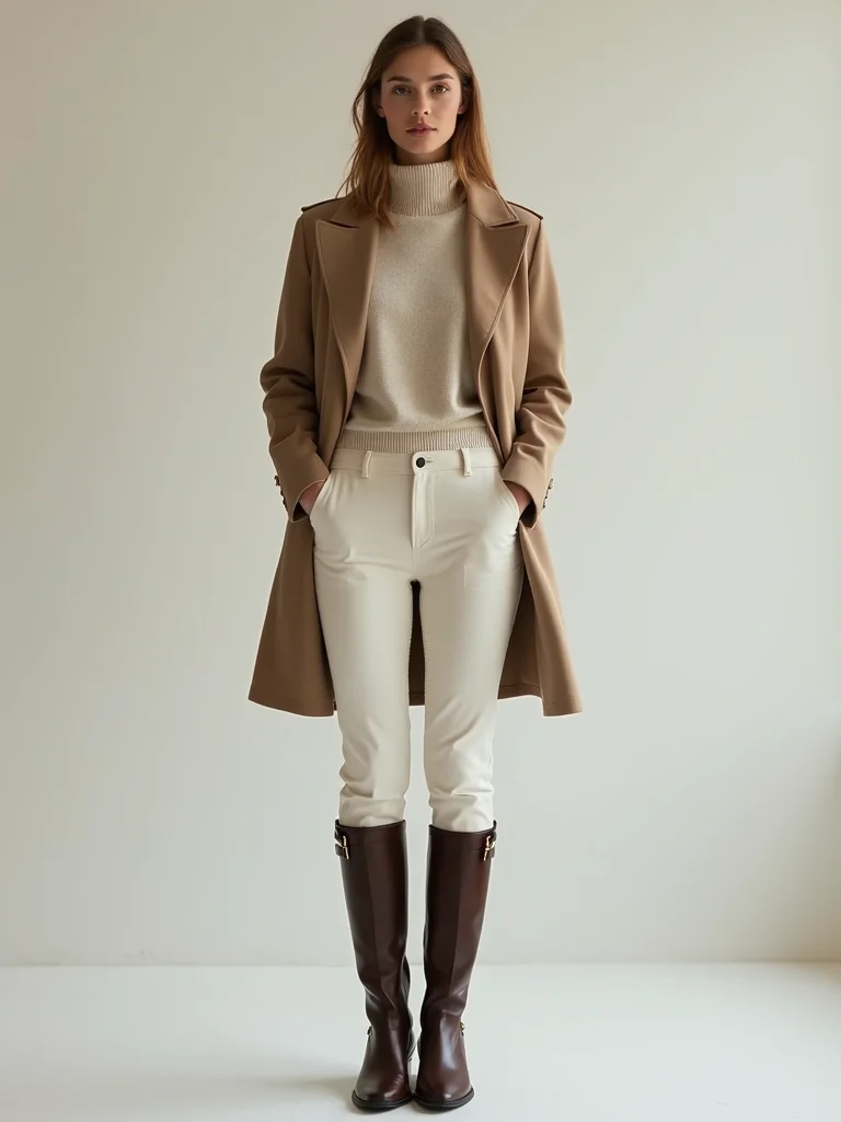 tailored blazer mock neck boots