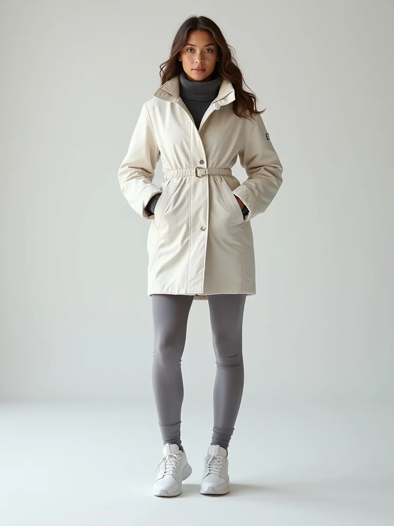 structured coat with athleisure