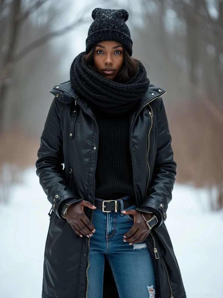 leather shacket bold scarf