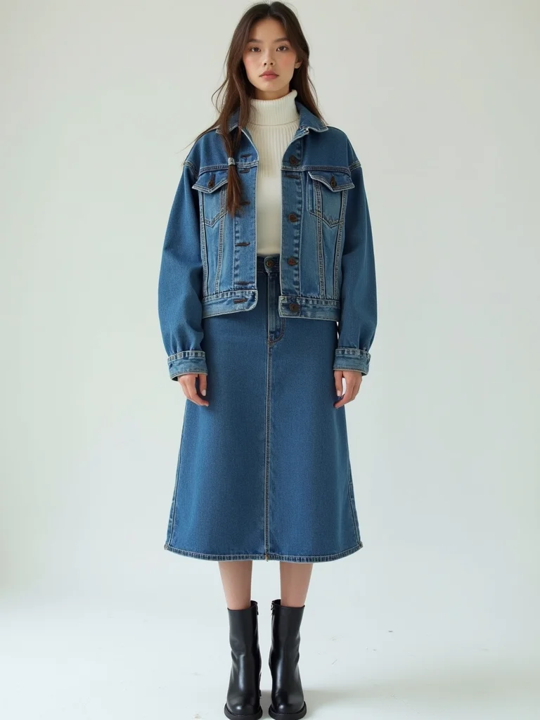 monochrome denim polished minimalist accessories