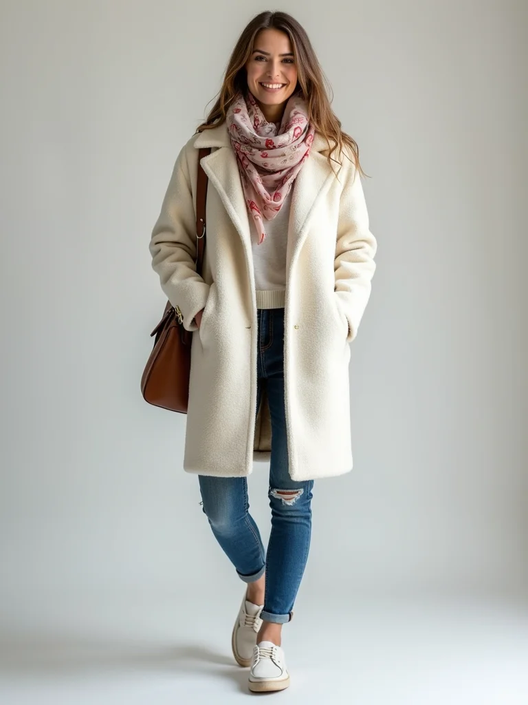 packable coat silk scarf slip ons