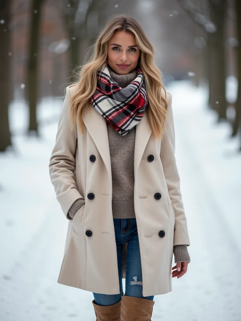 plaid blanket scarf styling