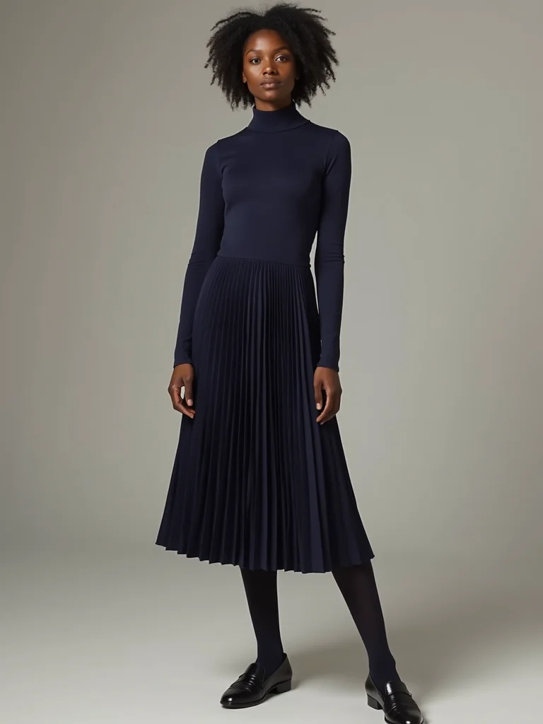 pleated dress wool tights loafers