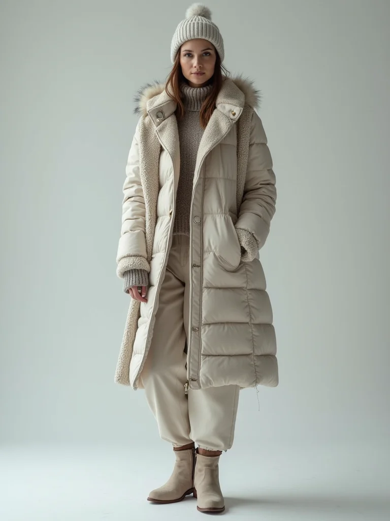 quilted coat with woollayers