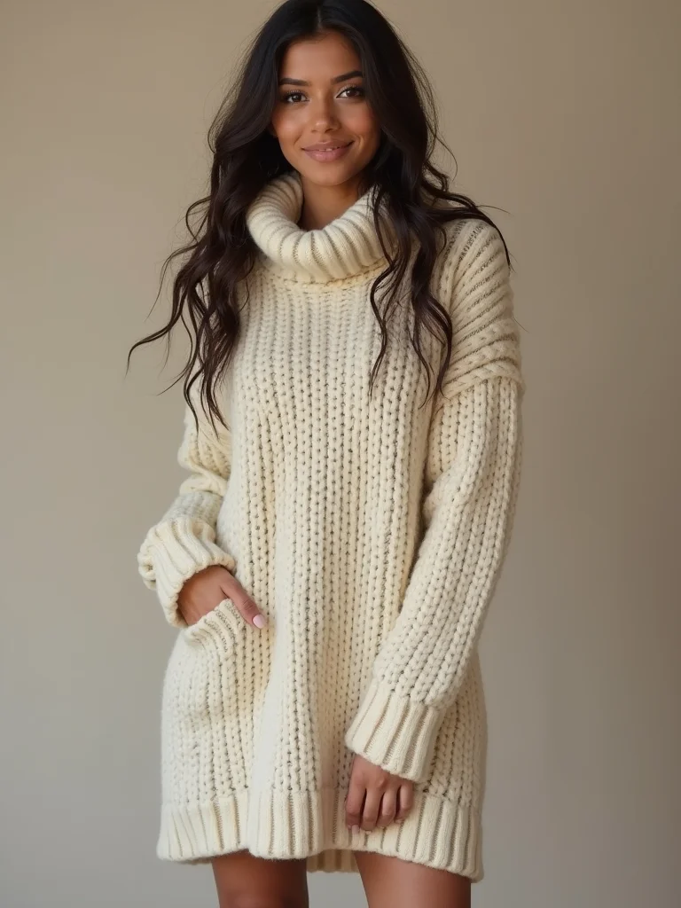 chunky sweater dress outfit
